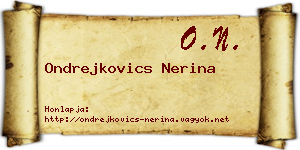 Ondrejkovics Nerina névjegykártya